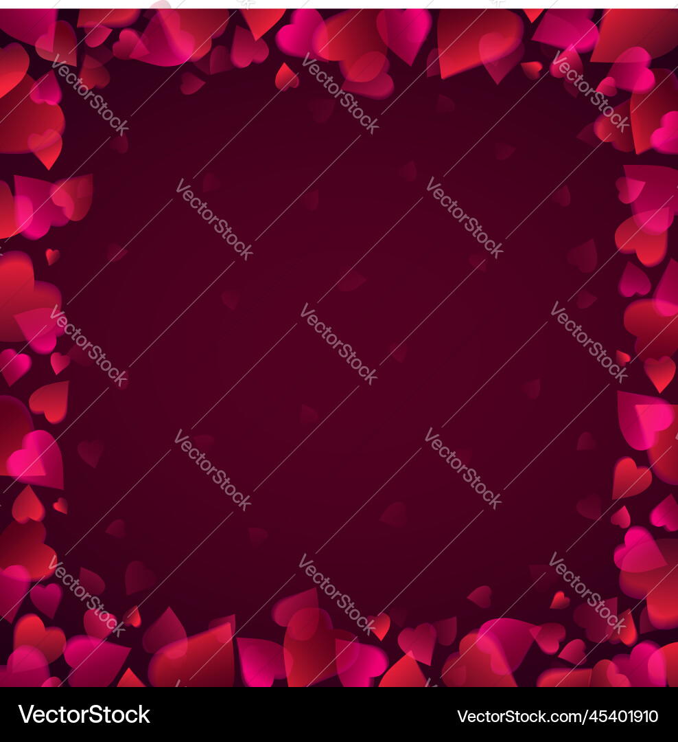 Valentines greetings background with frame of red Valentines greetings background with frame of red vector image