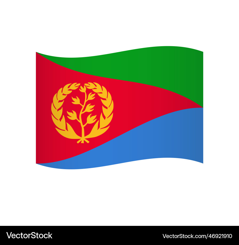 Wavy flag of eritrea Wavy flag of eritrea vector image