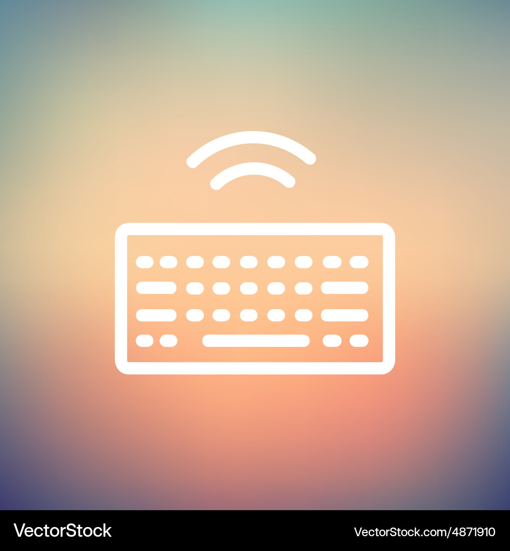 Wifi button in keyboard thin line icon vector image