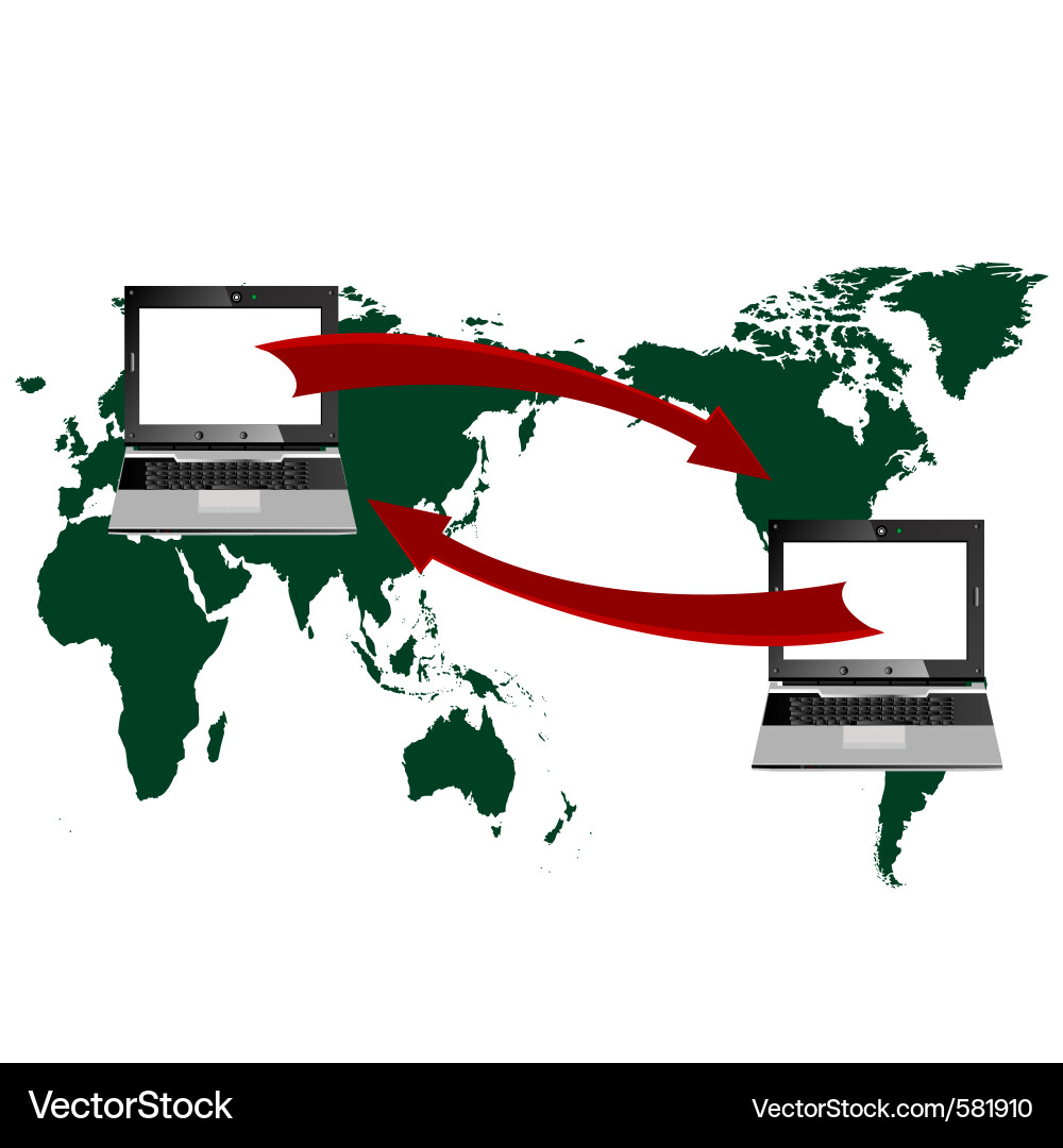 World computer network vector image