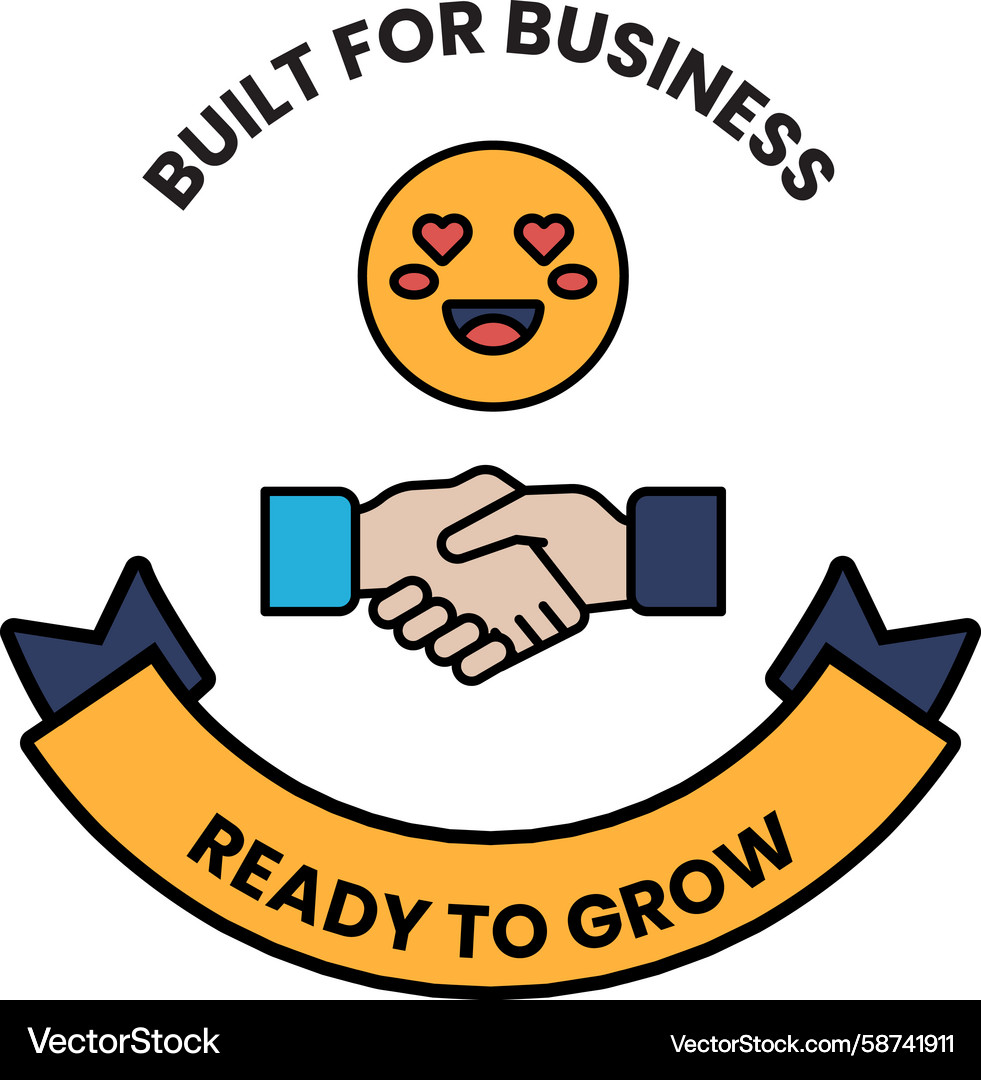 A smiling face with two hands shaking Vector Image