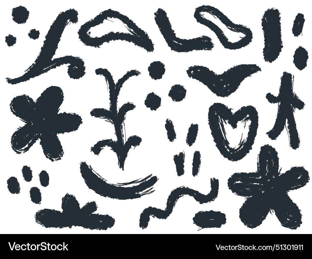 Abstract doodle texture element set Abstract doodle texture element set Vector Image