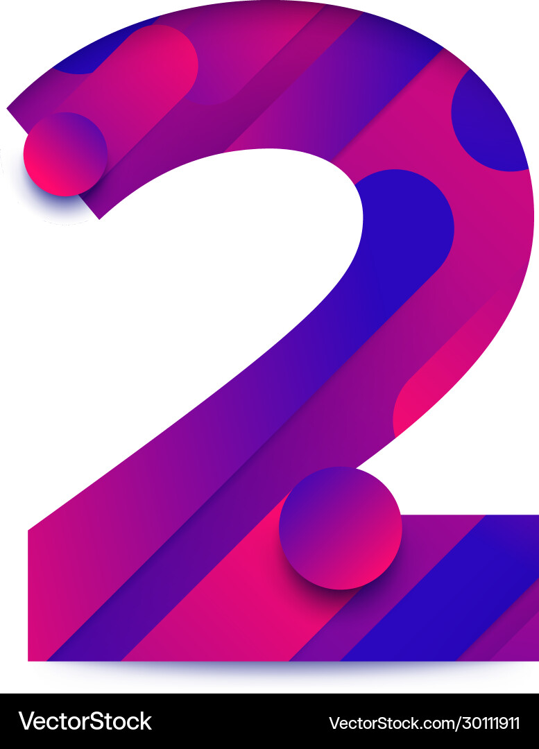 Abstract Number Two Gradient vector image