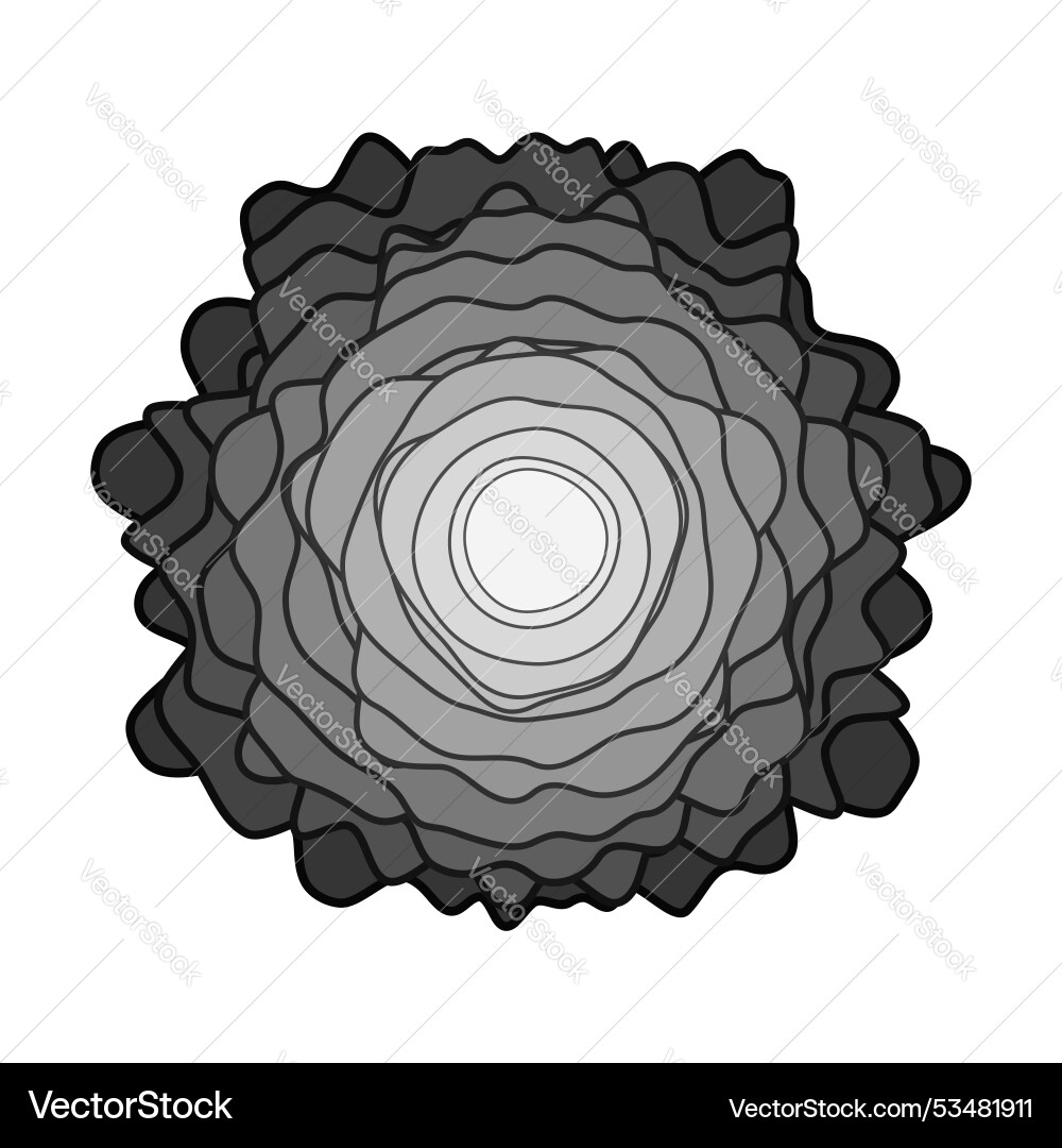 Black concentric wavy lines stack of rounded Black concentric wavy lines stack of rounded vector image