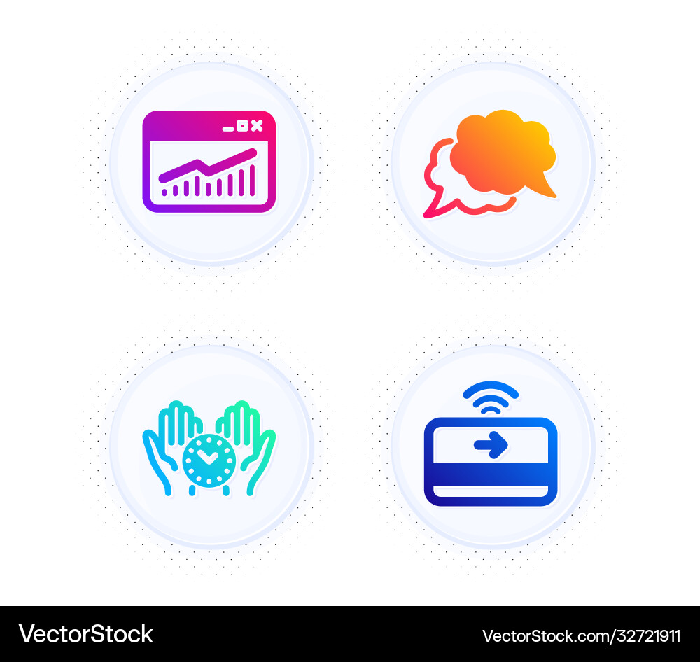 Chat message website statistics and safe time Chat message website statistics and safe time vector image