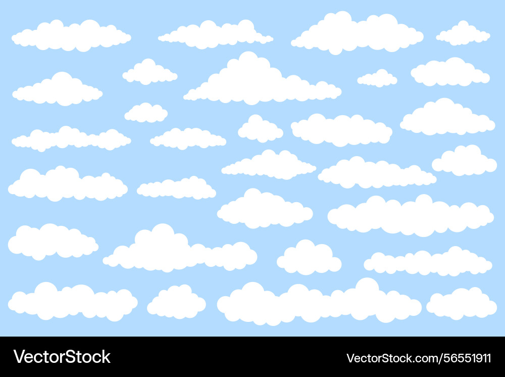 Clouds icon collection for weather and web Clouds icon collection for weather and web vector image