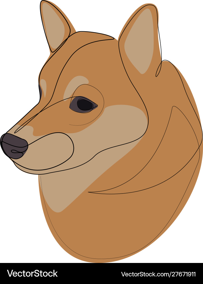 Continuous line shiba inu single minimal Continuous line shiba inu single minimal vector image
