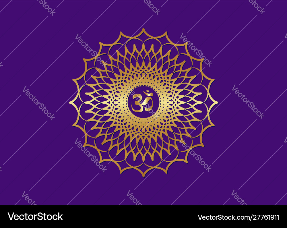 Crown chakra sahasrara 7th gold mandala Crown chakra sahasrara 7th gold mandala vector image