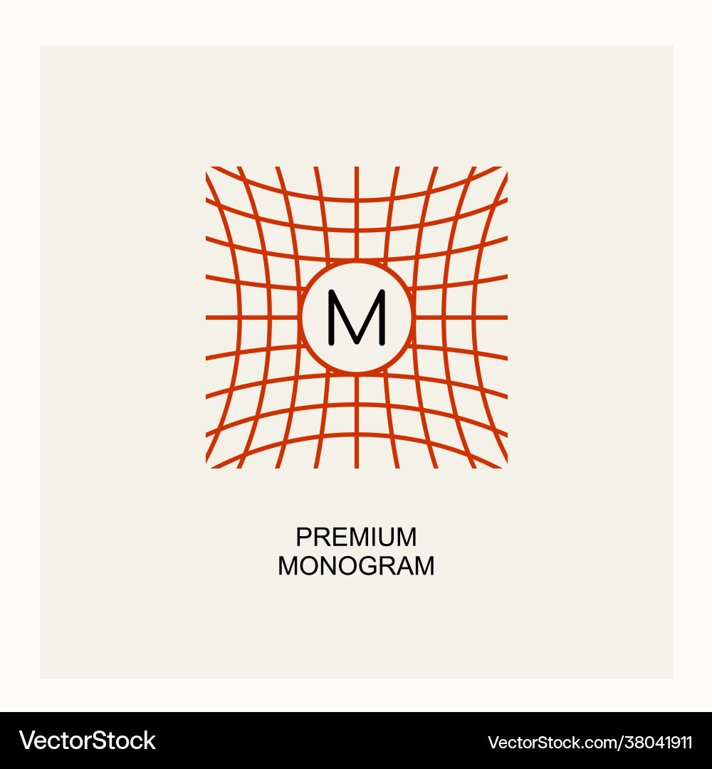 Exquisite template for creating a monogram emblem vector image