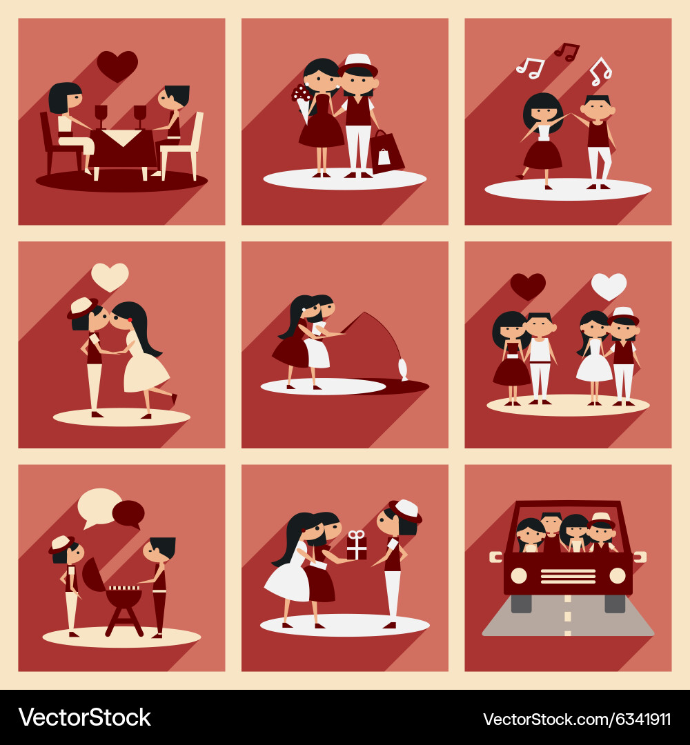 Flat with shadow concept and mobile application Vector Image