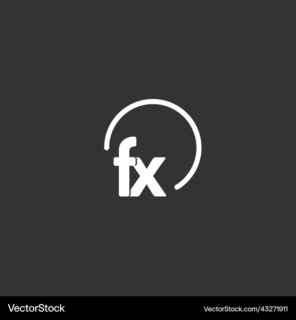 FX Initial Logo - Rounded Circle vector image