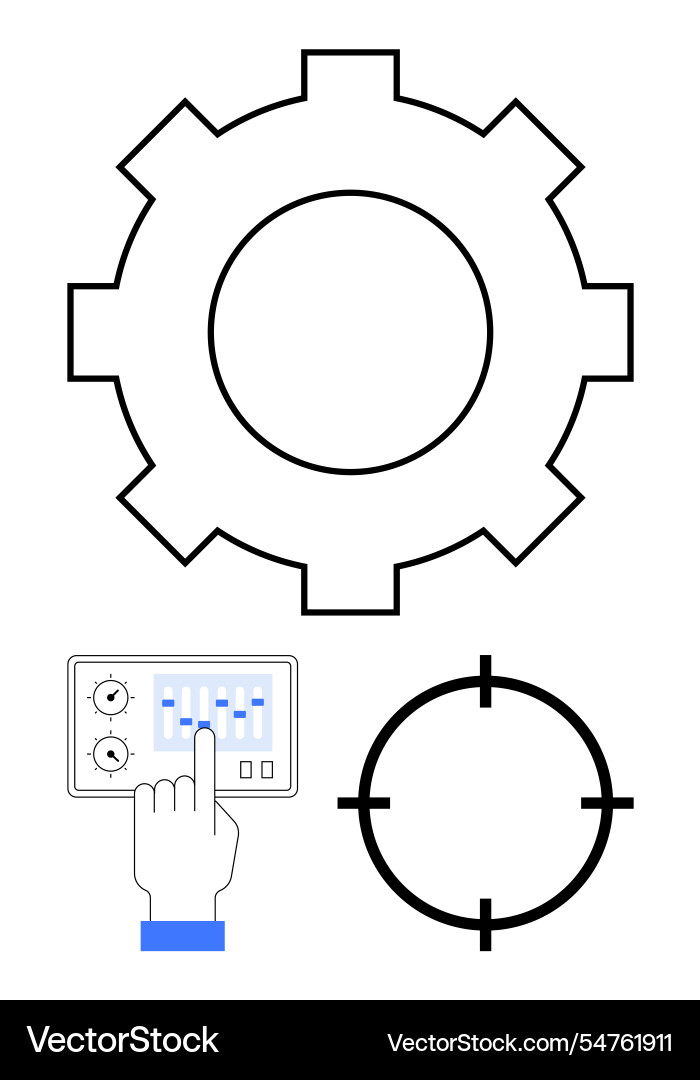 Gear with interface for control and targeting Gear with interface for control and targeting vector image