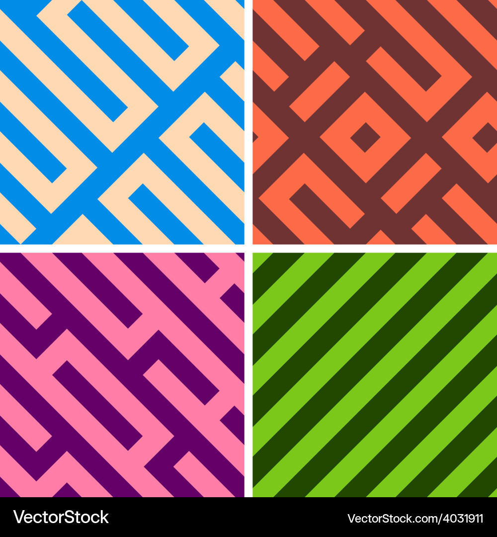 Geometric seamless patterns vector image