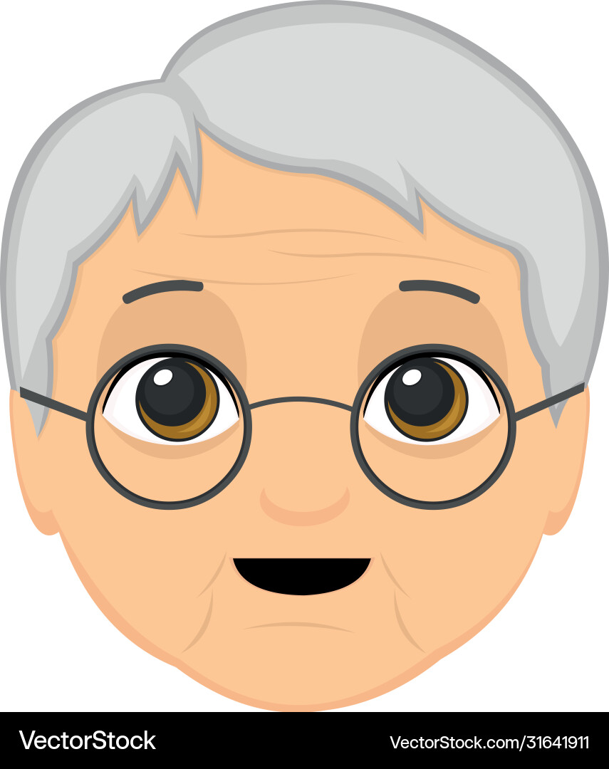 Grandmothers face cartoon vector image