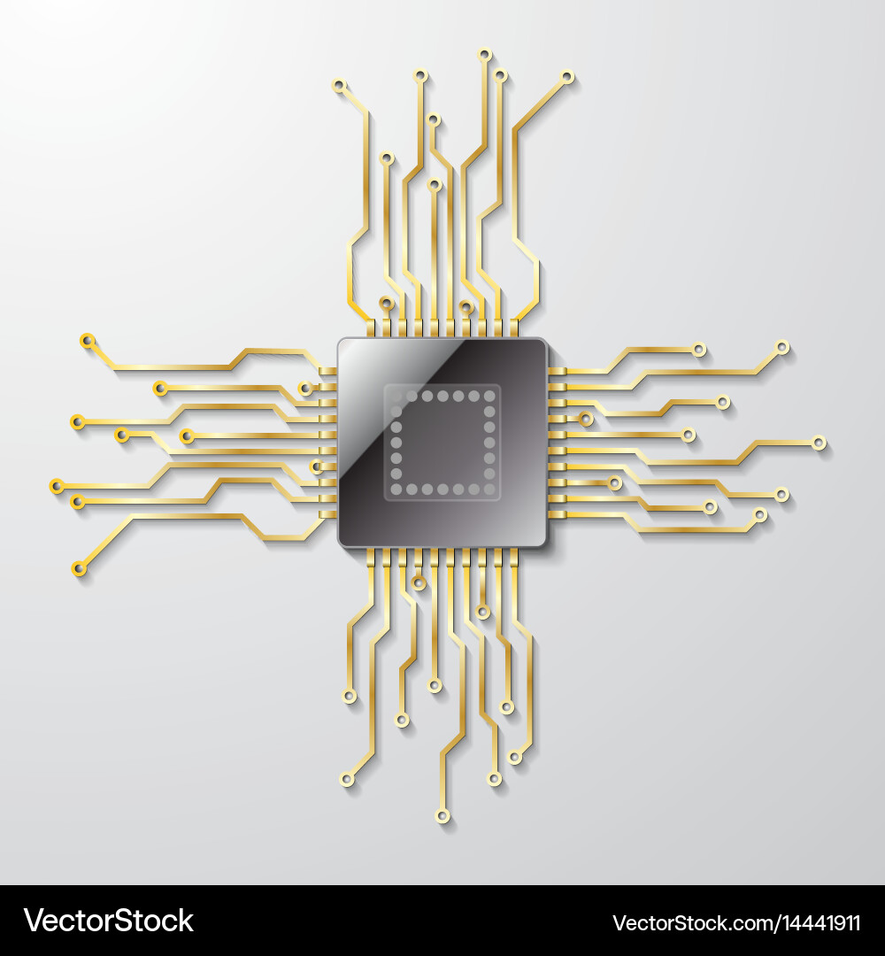Microchip Circuit Board Technology Vector Image