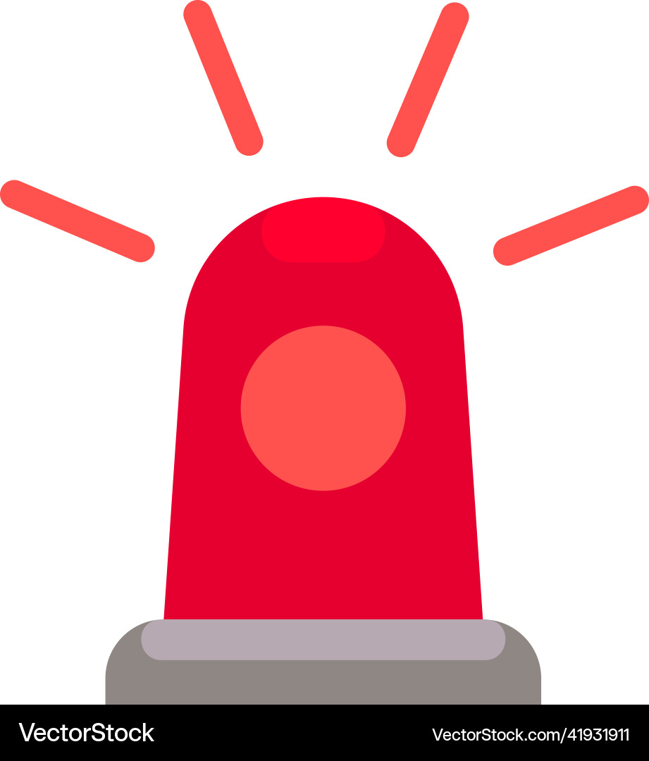 Red alert icon light flasher siren symbol alarm Vector Image