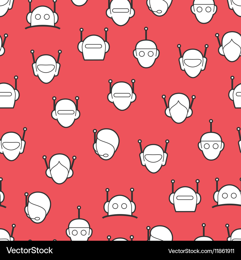 Robot Chatbot Pattern Vector Image