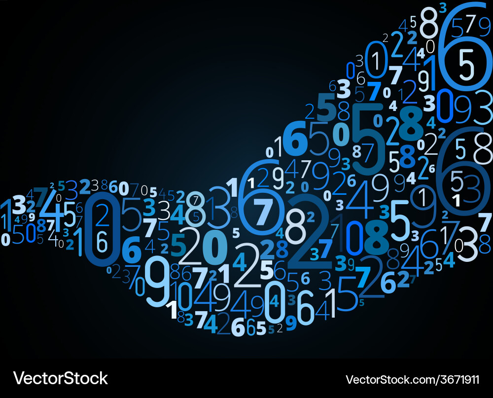 S-shape font from numbers vector image