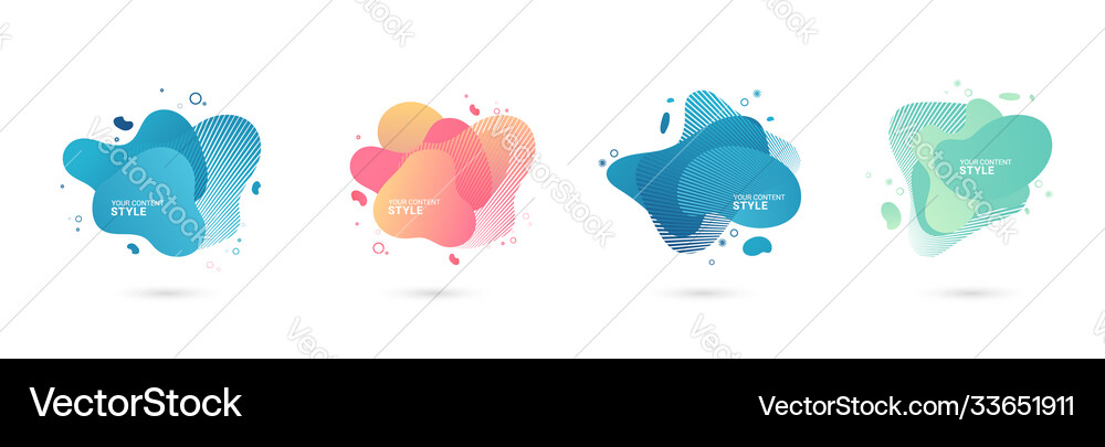 Set abstract gradient four colorful template Set abstract gradient four colorful template Vector Image