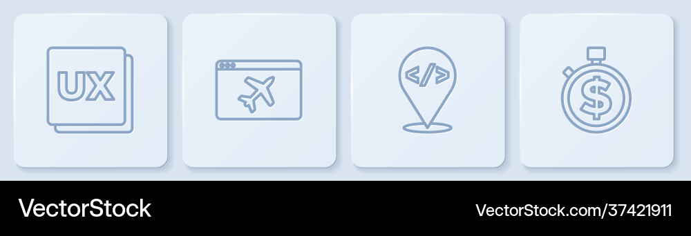 Set line ui or ux design front end development Set line ui or ux design front end development vector image