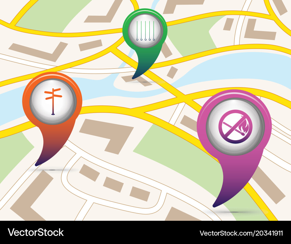 Set of tourism service map pointers vector image