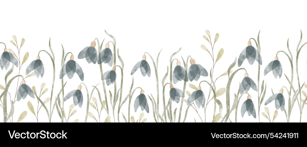 Snowdrop Floral Spring Pattern Vector Image