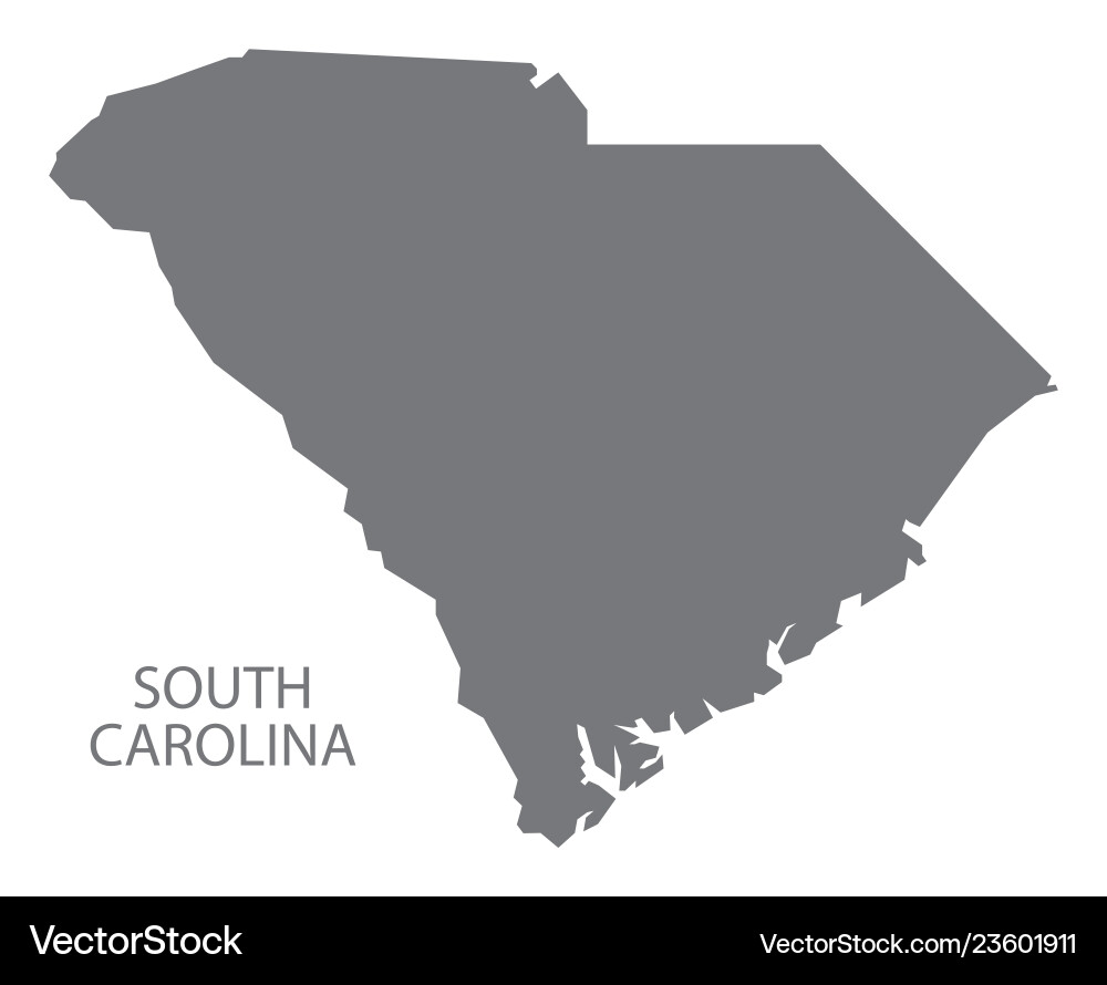 South carolina usa map grey South carolina usa map grey vector image