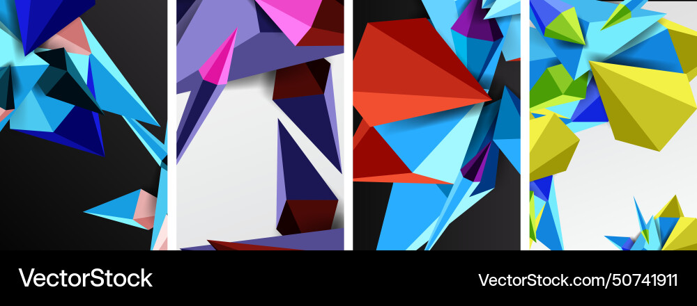 Triangle abstract concepts poster set Vector Image