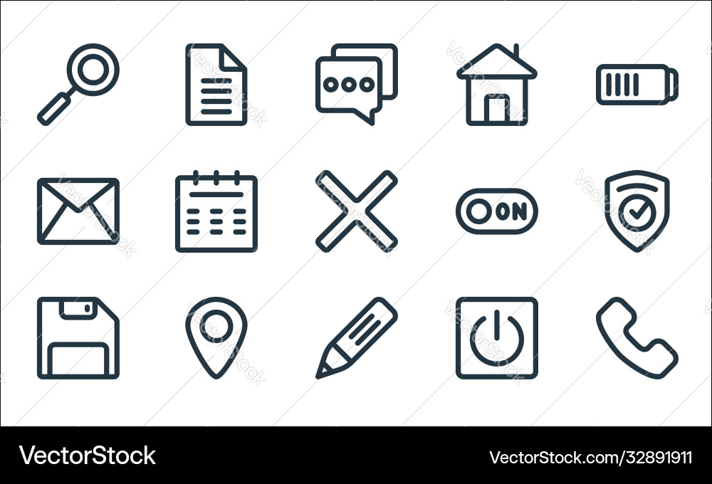 Ui line icons linear set quality Ui line icons linear set quality Vector Image