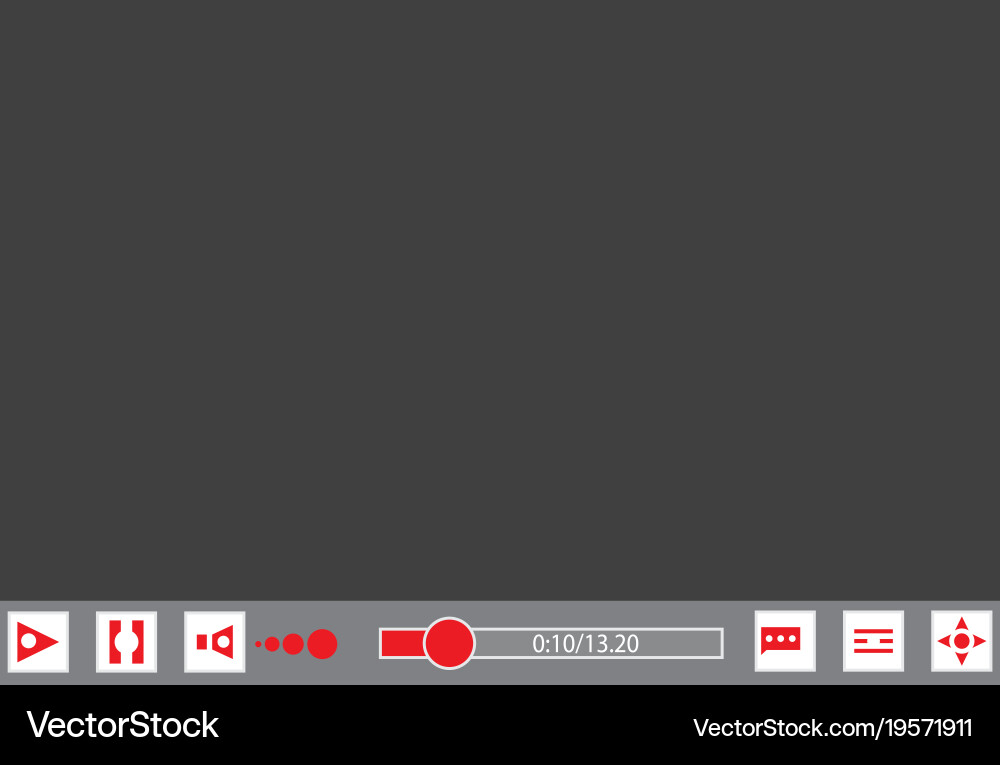 Video player template for web and mobile apps vector image