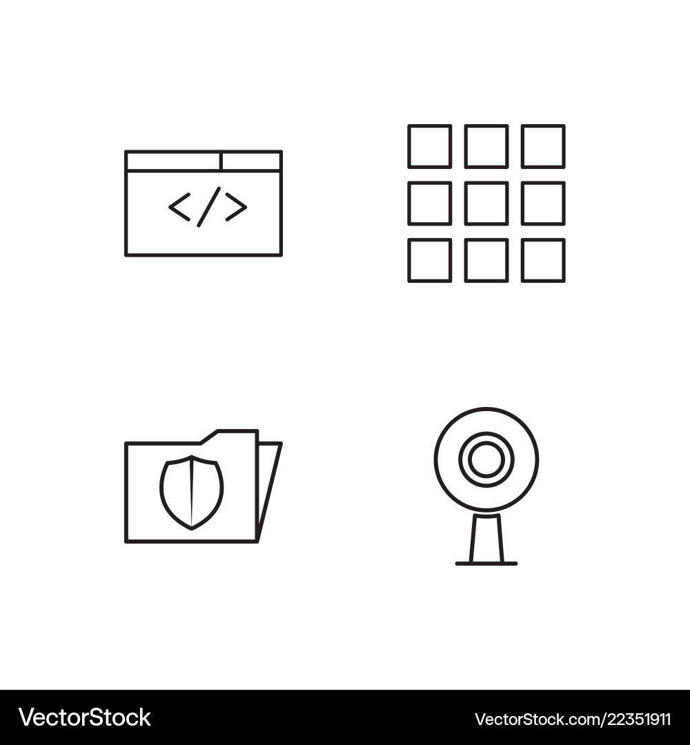 Web simple outlined icons set vector image