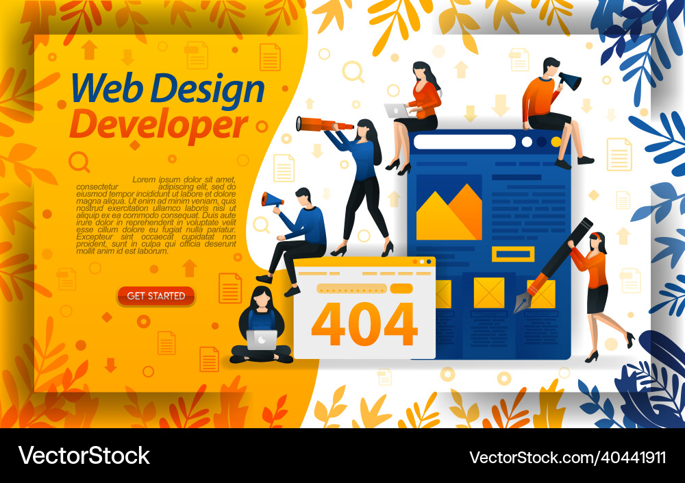 Webdesign-Entwickler erstellen eine Website erstellen Webdesign-Entwickler erstellen eine Website erstellen vektorbild