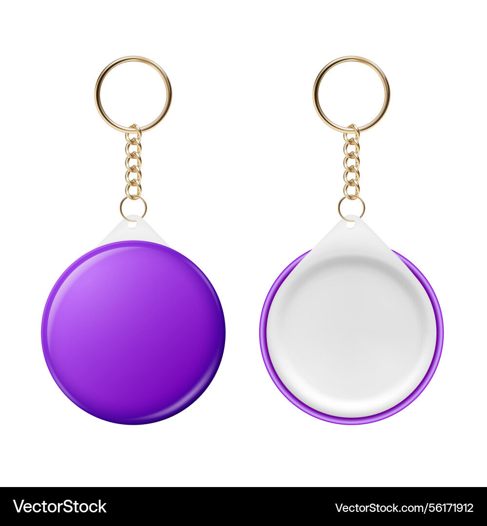 3d realistic round keychain design 3d realistic round keychain design vector image