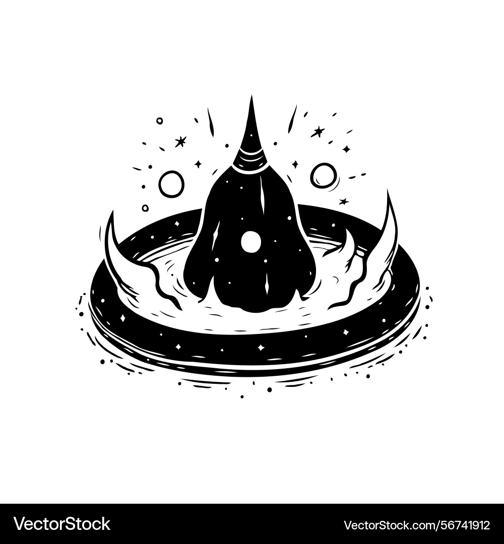 Abstract cosmic entity emerging from a galactic Abstract cosmic entity emerging from a galactic Vector Image