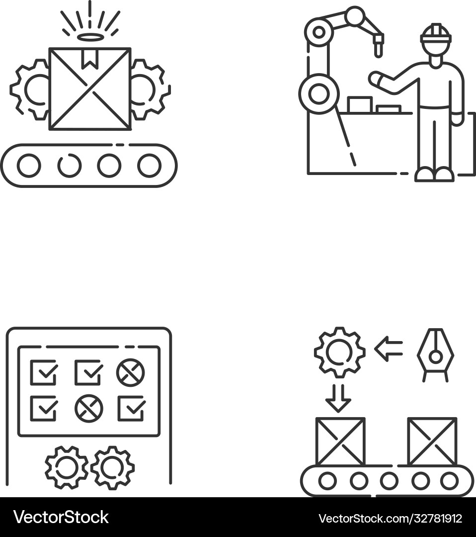 Continuous production flow pixel perfect linear Continuous production flow pixel perfect linear vector image