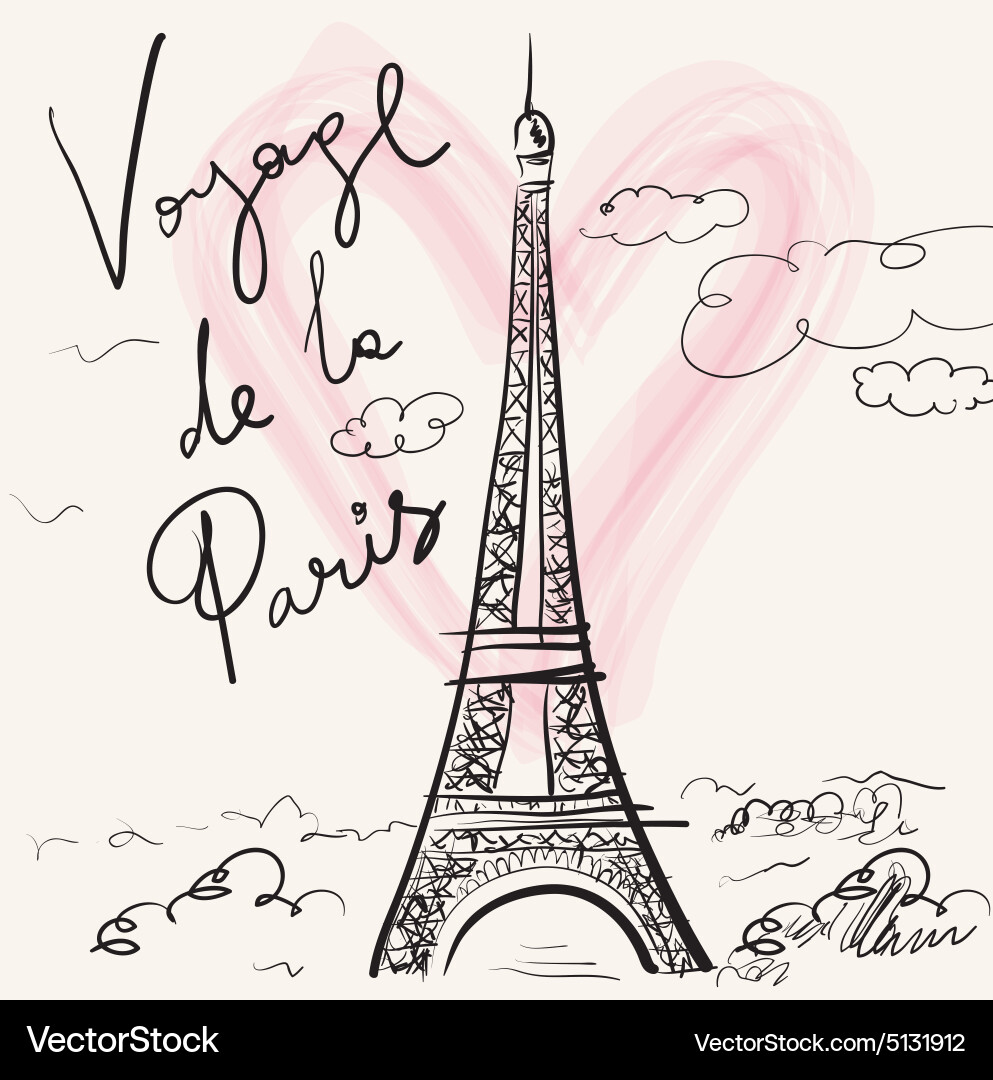 Elegant Eiffel Tower Sketch Vector Image
