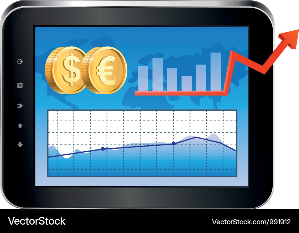 Finance Tablet Display Vector Image