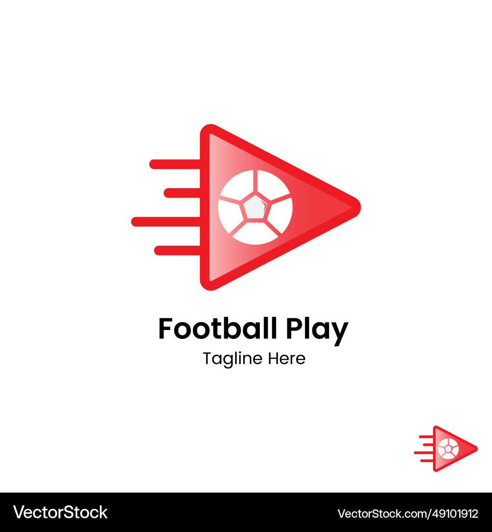 Football play logo design template Football play logo design template Vector Image
