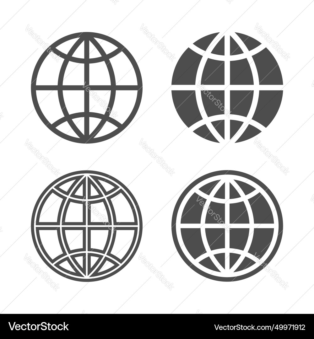 Globe Icon Set Vector Image