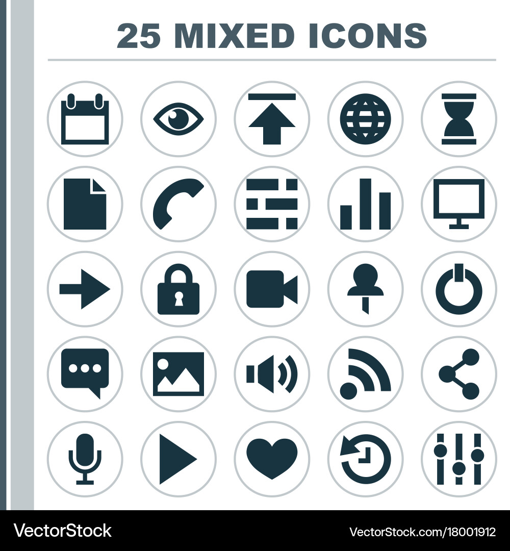 Interface icons set collection of column picture Vector Image