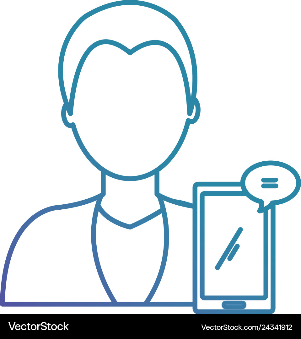 Man with smartphone and speech bubble Man with smartphone and speech bubble vector image