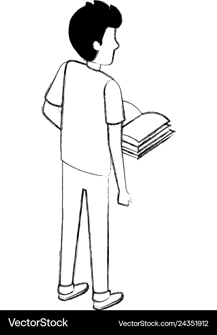 Man with text books Man with text books vector image