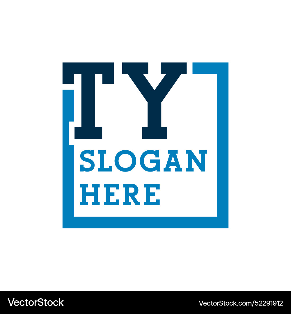 Minimal initials logo letters t and y ty initial Vector Image