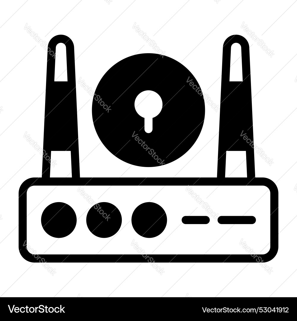 Modern icon of wifi router security signals vector image