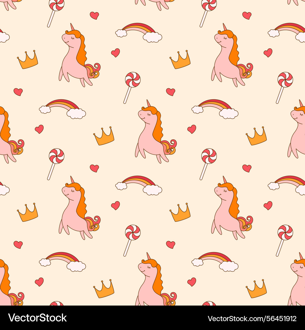 Pattern design with unicorn Vector Image
