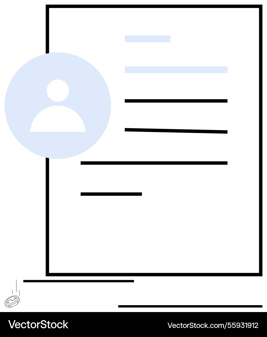 Profile document with highlighted user icon Profile document with highlighted user icon vector image