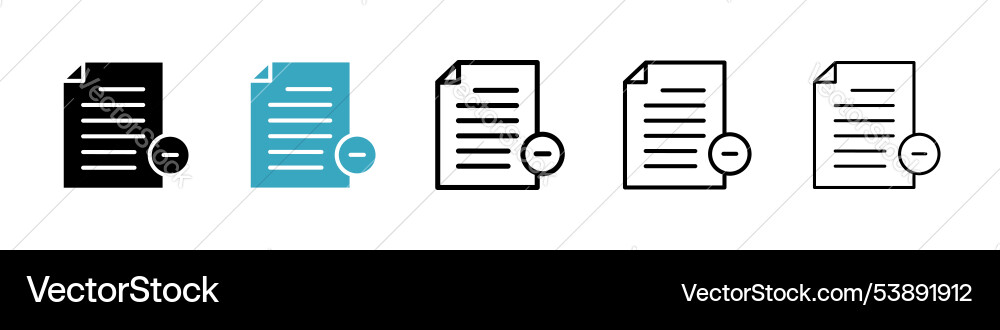 Remove file icon set Remove file icon set Vector Image
