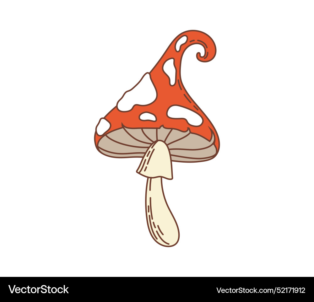 Retro Psychedelic Mushroom Vector Image