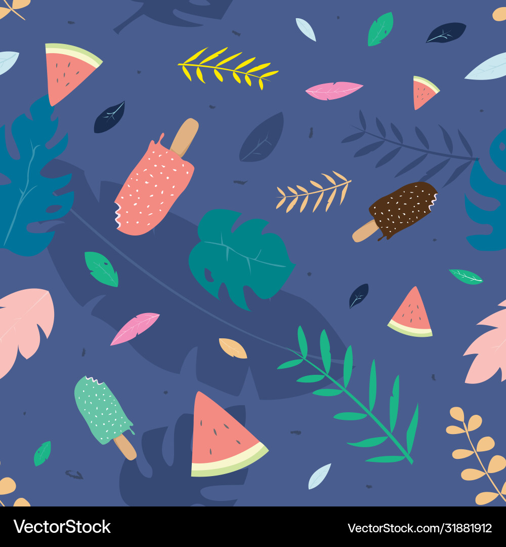 Seamless pattern with summer theme vector image
