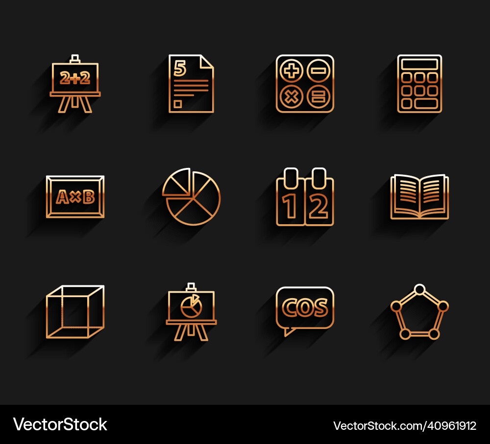 Set line function mathematical symbol xyz Set line function mathematical symbol xyz vector image